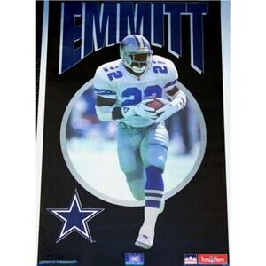 VINTAGE Poster Dallas Cowboys Emmitt Smith 22.5" x 34.5" SEALED (1993)